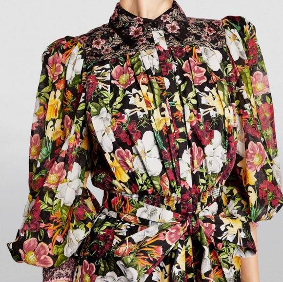 Alice Olivia Tiffie Puff Sleeve Mini Dress. Sz 2 - Picture 3 of 4